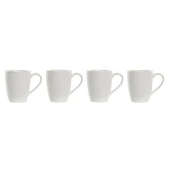 Набор из 4 кружек Mug DKD Home Decor Натуральный древесина каучукового дерева Белый Керамика (300 ml) цена и информация | Стаканы, фужеры, кувшины | pigu.lt