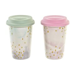 Кружка Mug DKD Home Decor Фарфор Силикон Разноцветный Тропический (400 ml) (2 штук) цена и информация | Термосы, термокружки | pigu.lt