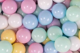 Игровой набор из пенопласта MeowBaby®, светло-серого цвета + набор из 100 шариков: голубых, белых, мятных, пастельно-розовых, пастельно-жёлтых  цена и информация | Игрушки для малышей | pigu.lt