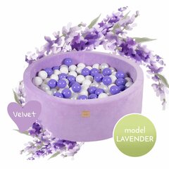 Сухой шариковый бассейн MeowBaby лавандовая модель,  250 шт шаров, круглый, готовый набор цена и информация | Игрушки для малышей | pigu.lt