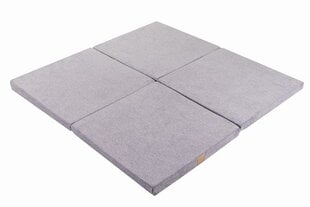 "MeowBaby®" 120x120 cm žaidimų kilimėlis kūdikiui, sulankstomas, šviesiai pilkas kaina ir informacija | Lavinimo kilimėliai | pigu.lt