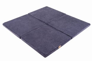 "MeowBaby®" 120x120 cm žaidimų kilimėlis kūdikiui, kvadratinis, sulankstomas, pilkai mėlynas kaina ir informacija | Lavinimo kilimėliai | pigu.lt