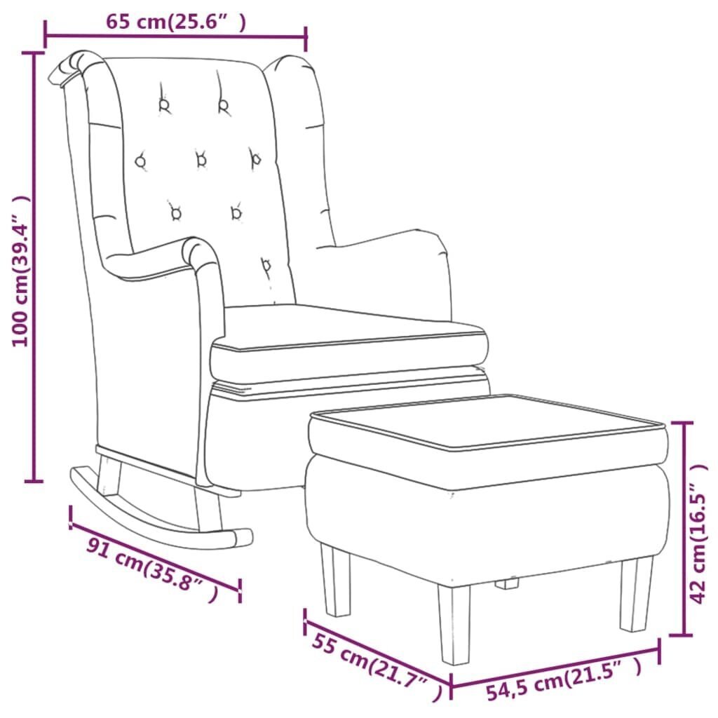 Krėslas su lingėmis ir pakoja, kreminės spalvos, audinys kaina ir informacija | Svetainės foteliai | pigu.lt