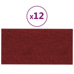 Sienų plokštės, 12vnt., vyno, 30x15cm, audinys, 0,54m² kaina ir informacija | Lubų, sienų dekoro elementai | pigu.lt