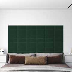 Sienų plokštės, 12vnt., žalios, 30x15cm, audinys, 0,54m² kaina ir informacija | Lubų, sienų dekoro elementai | pigu.lt