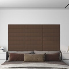 Sienų plokštės, 12vnt., rudos, 60x15cm, audinys, 1,08m² kaina ir informacija | Lubų, sienų dekoro elementai | pigu.lt