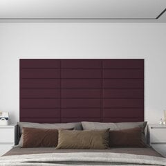 Sienų plokštės, 12vnt., violetinės, 60x15cm, audinys, 1,08m² kaina ir informacija | Lubų, sienų dekoro elementai | pigu.lt
