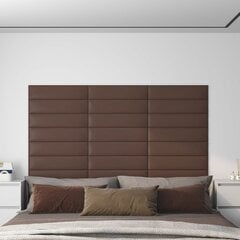 Sienų plokštės, 12vnt., rudos, 60x15cm, dirbtinė oda, 1,08m² kaina ir informacija | Lubų, sienų dekoro elementai | pigu.lt