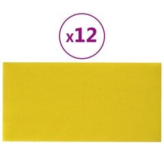 Sienų plokštės, 12vnt., geltonos, 60x30cm, audinys, 2,16m² kaina ir informacija | Lubų, sienų dekoro elementai | pigu.lt