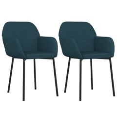 Valgomojo kėdės, 2vnt., mėlynos spalvos, aksomas kaina ir informacija | Virtuvės ir valgomojo kėdės | pigu.lt