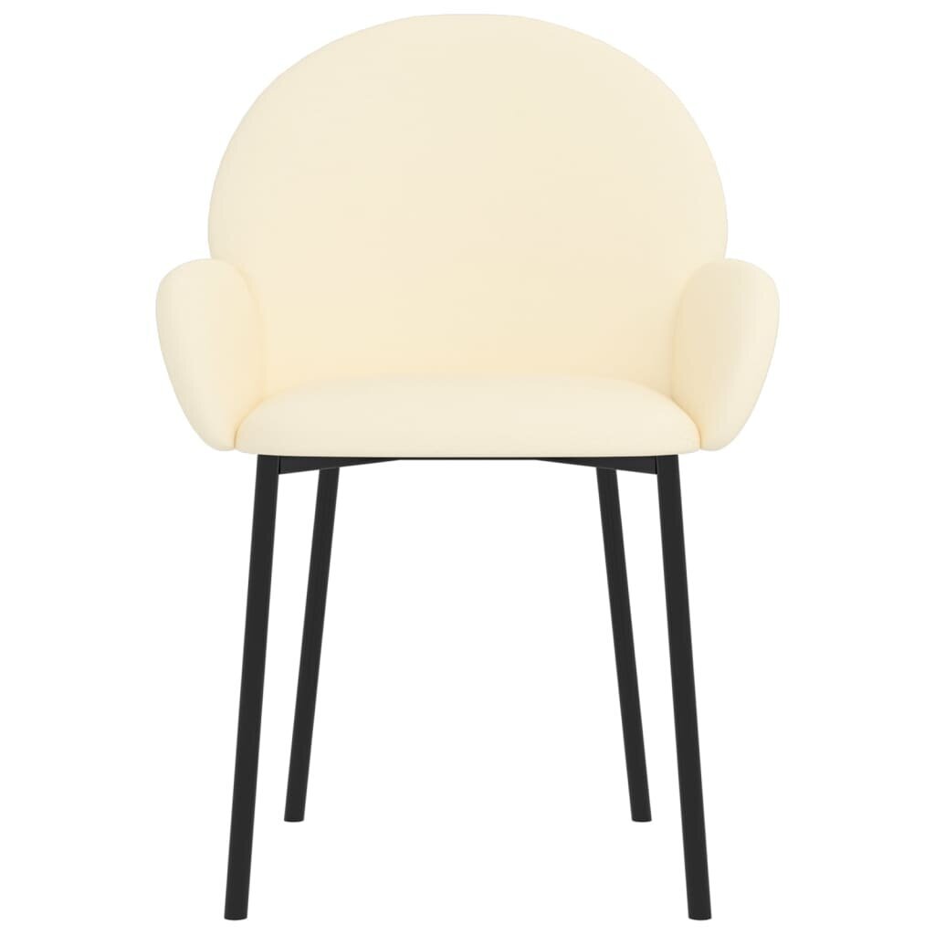 Valgomojo kėdės, 2 vnt., kreminės spalvos, dirbtinė oda kaina ir informacija | Virtuvės ir valgomojo kėdės | pigu.lt