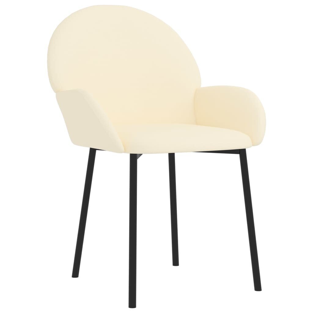 Valgomojo kėdės, 2 vnt., kreminės spalvos, dirbtinė oda kaina ir informacija | Virtuvės ir valgomojo kėdės | pigu.lt
