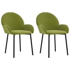 Valgomojo kėdės, 2vnt., šviesiai žalios spalvos, aksomas kaina ir informacija | Virtuvės ir valgomojo kėdės | pigu.lt