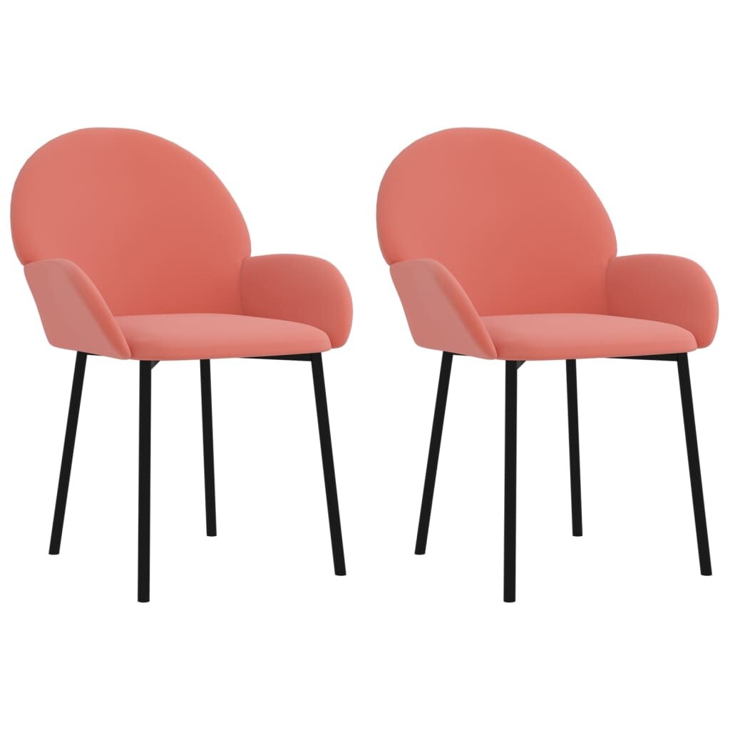 Valgomojo kėdės, 2vnt., rožinės spalvos, aksomas цена и информация | Virtuvės ir valgomojo kėdės | pigu.lt