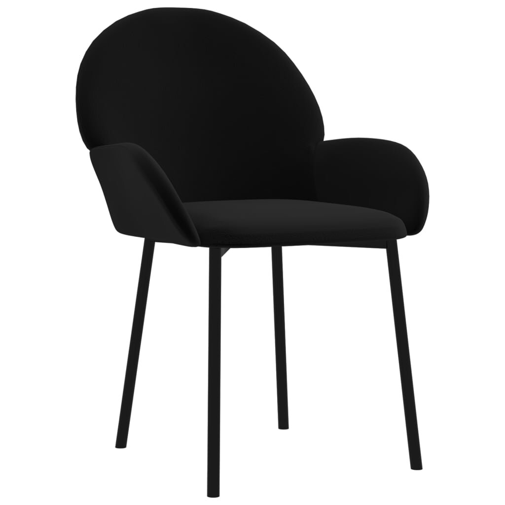 Valgomojo kėdės, 2 vnt., juodos, aksomas kaina ir informacija | Virtuvės ir valgomojo kėdės | pigu.lt