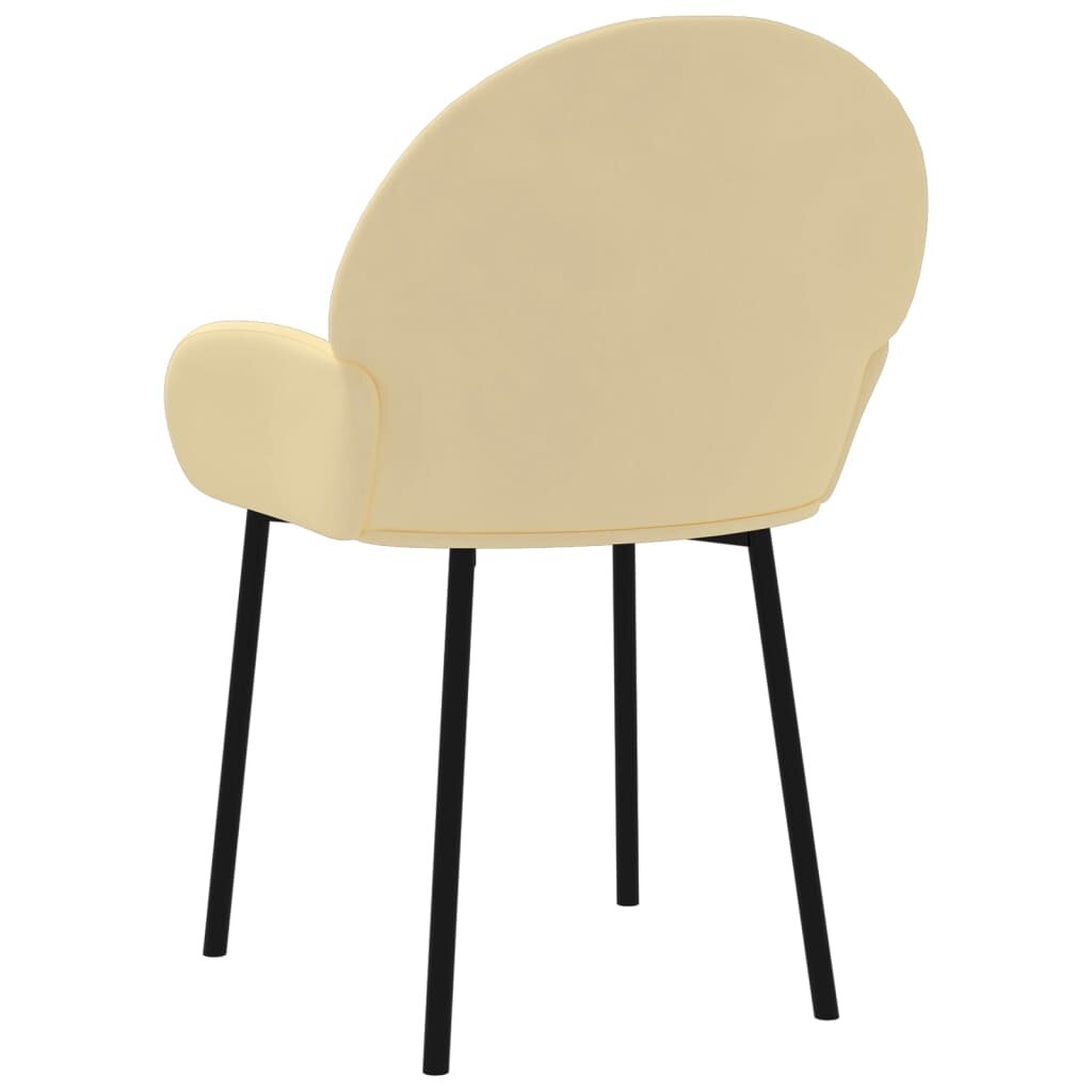 Valgomojo kėdės, 2vnt., kreminės spalvos, aksomas kaina ir informacija | Virtuvės ir valgomojo kėdės | pigu.lt