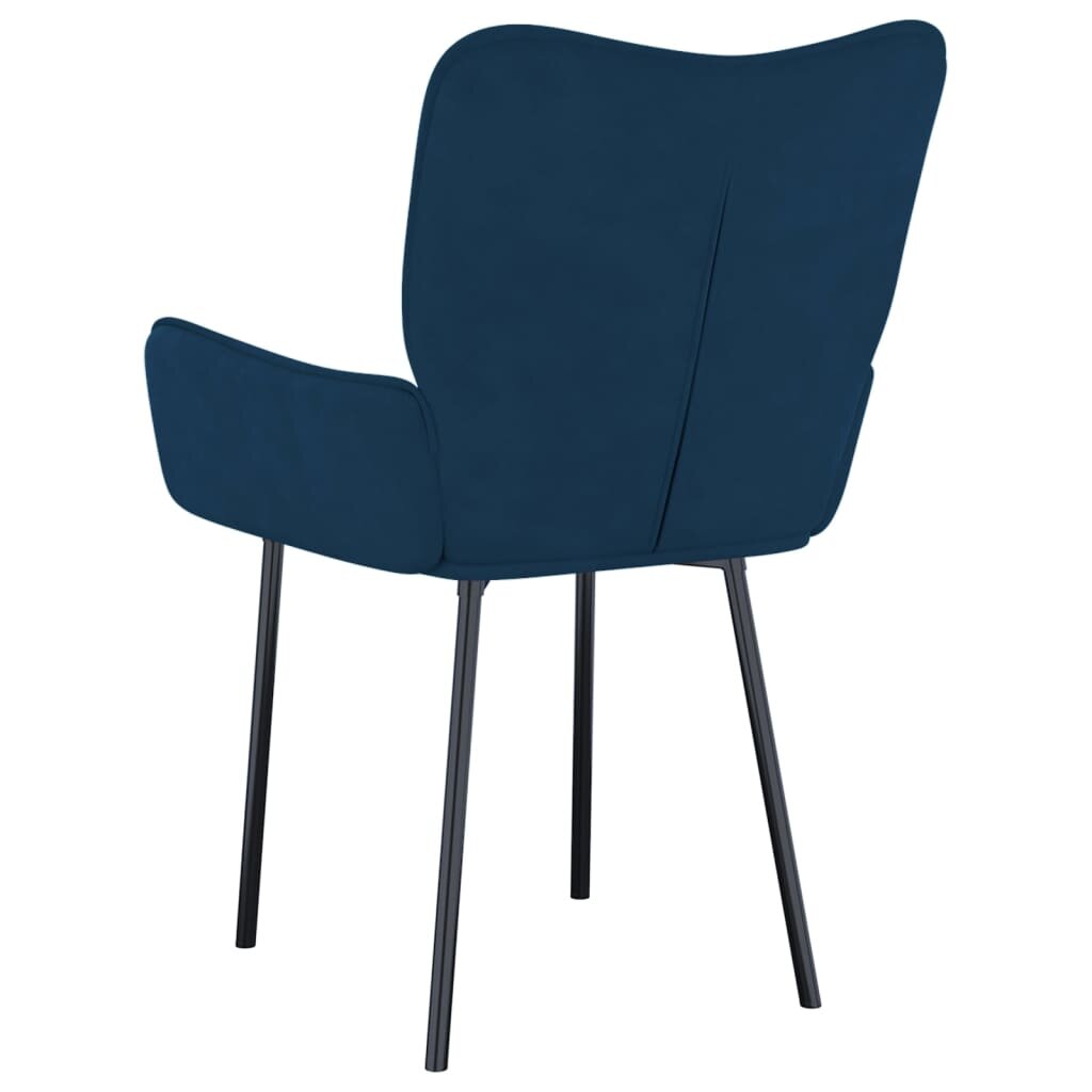 Valgomojo kėdės, 2vnt., mėlynos spalvos, aksomas kaina ir informacija | Virtuvės ir valgomojo kėdės | pigu.lt