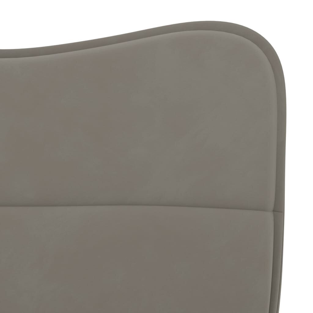 Valgomojo kėdės, 2vnt., šviesiai pilkos spalvos, aksomas kaina ir informacija | Virtuvės ir valgomojo kėdės | pigu.lt