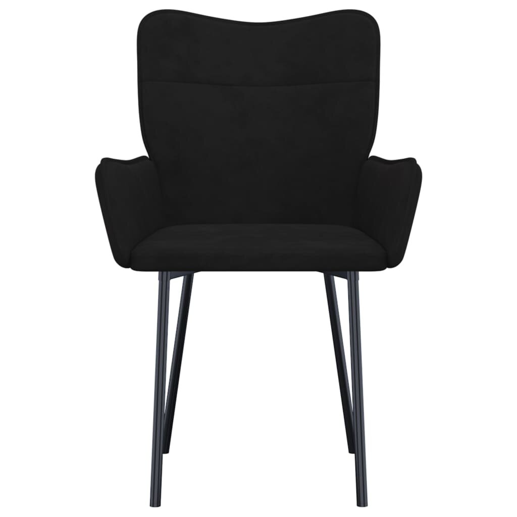 Valgomojo kėdės, 2vnt., juodos spalvos, aksomas kaina ir informacija | Virtuvės ir valgomojo kėdės | pigu.lt