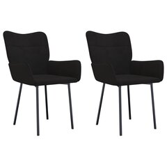 Valgomojo kėdės, 2vnt., juodos spalvos, aksomas kaina ir informacija | Virtuvės ir valgomojo kėdės | pigu.lt