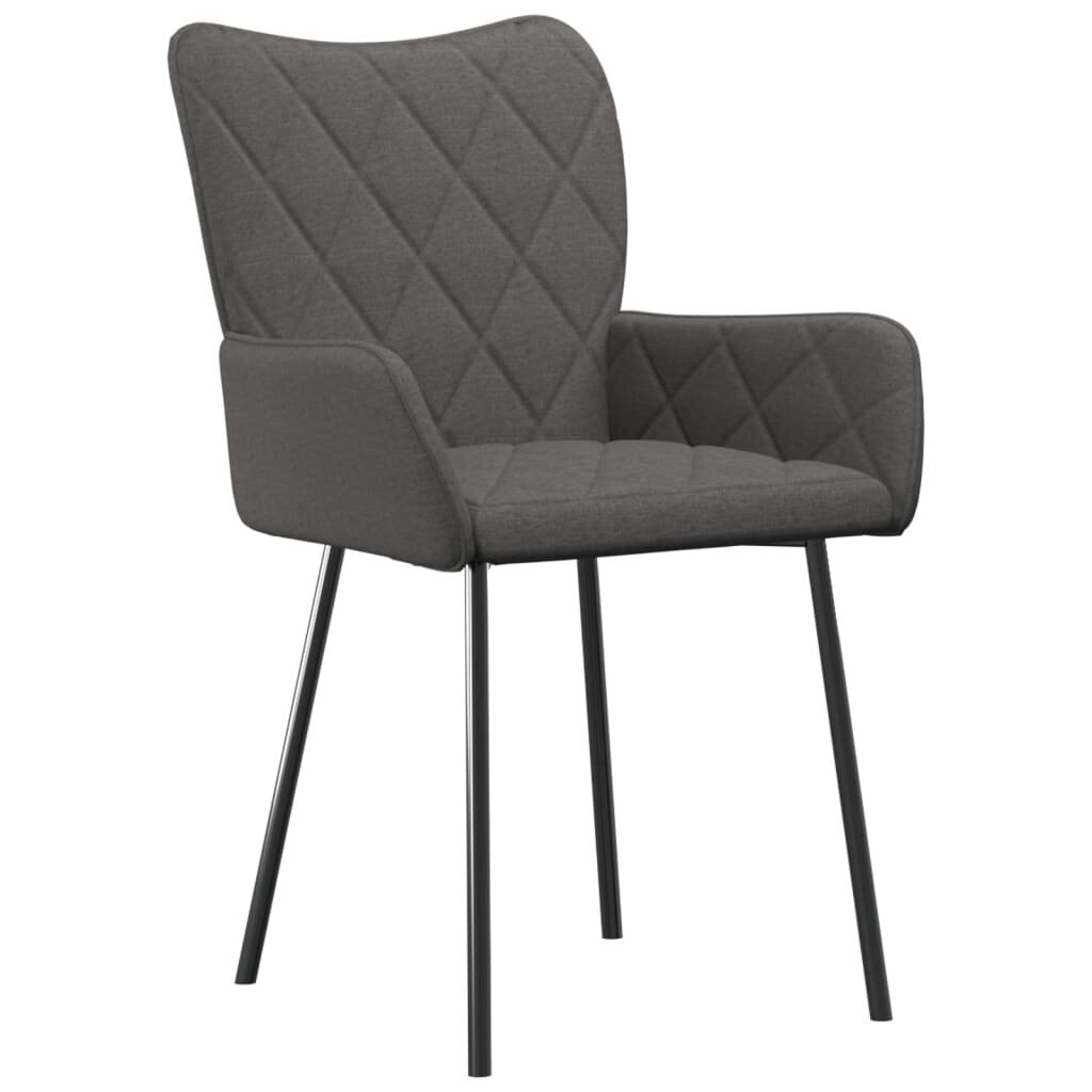 Valgomojo kėdės, 2vnt., tamsiai pilkos spalvos, audinys kaina ir informacija | Virtuvės ir valgomojo kėdės | pigu.lt