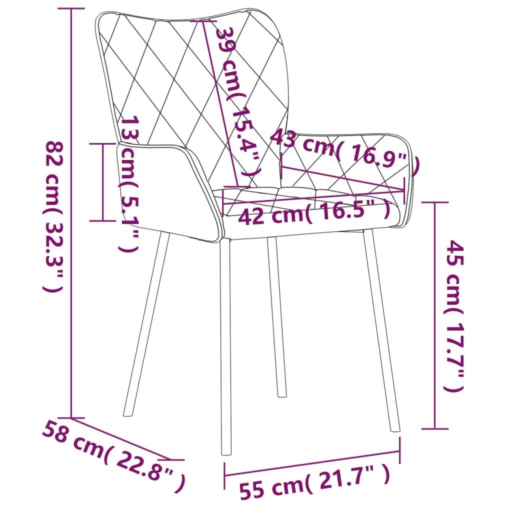 Valgomojo kėdės, 2vnt., taupe spalvos, audinys kaina ir informacija | Virtuvės ir valgomojo kėdės | pigu.lt
