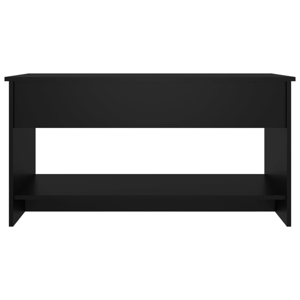Kavos staliukas, juodas, 102x50x52,5cm, apdirbta mediena kaina ir informacija | Kavos staliukai | pigu.lt