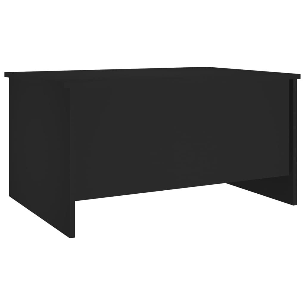 Kavos staliukas, juodas, 80x55,5x41,5cm, apdirbta mediena kaina ir informacija | Kavos staliukai | pigu.lt
