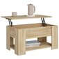Kavos staliukas, sonoma ąžuolo, 79x49x41cm, apdirbta mediena kaina ir informacija | Kavos staliukai | pigu.lt