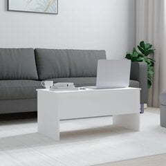 Kavos staliukas, baltas, 102x50,5x46,5cm, apdirbta mediena kaina ir informacija | Kavos staliukai | pigu.lt
