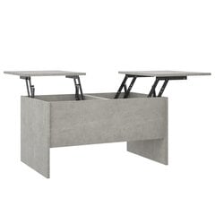 Kavos staliukas, betono pilkas, 80x50x42,5cm, apdirbta mediena kaina ir informacija | Kavos staliukai | pigu.lt