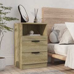 Naktinė spintelė, sonoma ąžuolo spalvos, apdirbta mediena kaina ir informacija | Spintelės prie lovos | pigu.lt