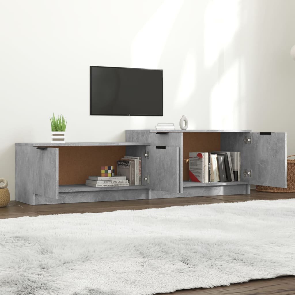 Televizoriaus spintelė, pilka, 158,5x36x45cm, apdirbta mediena цена и информация | TV staliukai | pigu.lt