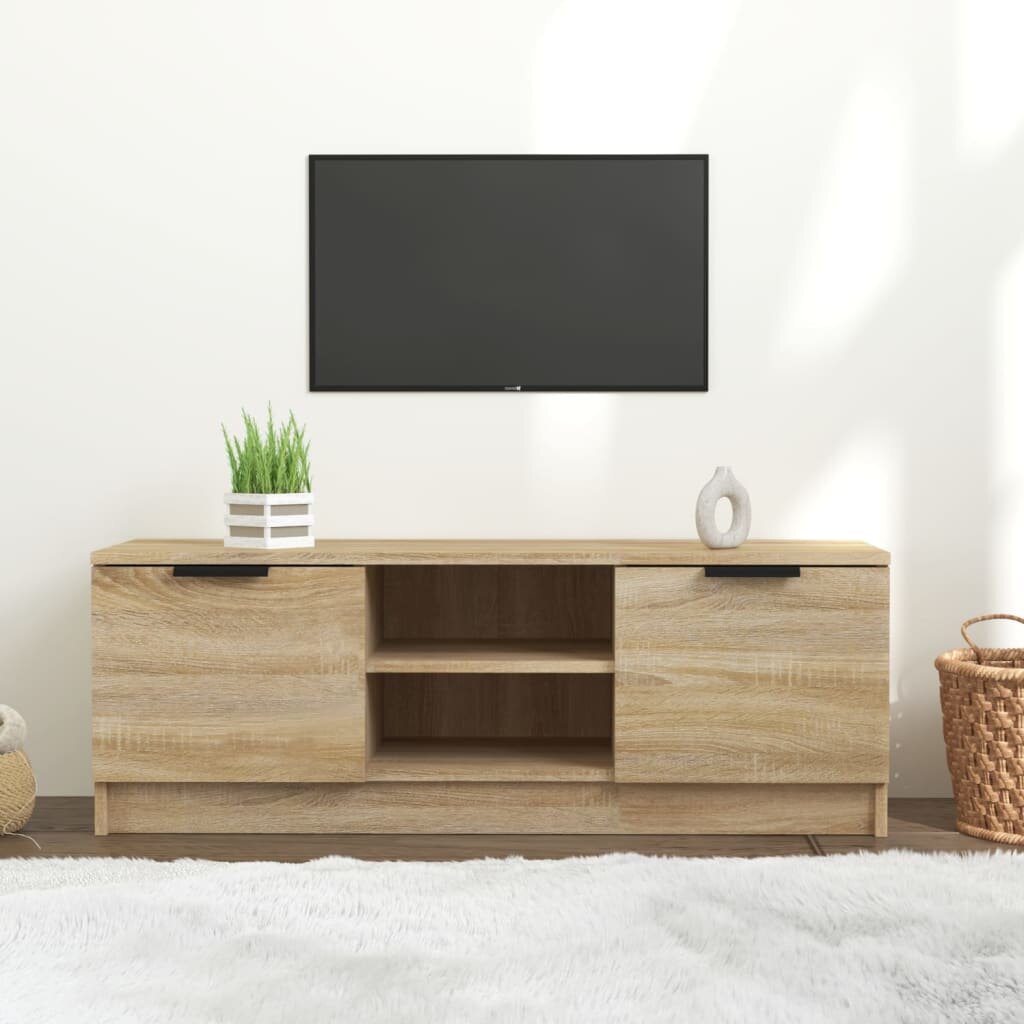 Televizoriaus spintelė, ąžuolo, 102x35x36,5cm, apdirbta mediena kaina ir informacija | TV staliukai | pigu.lt