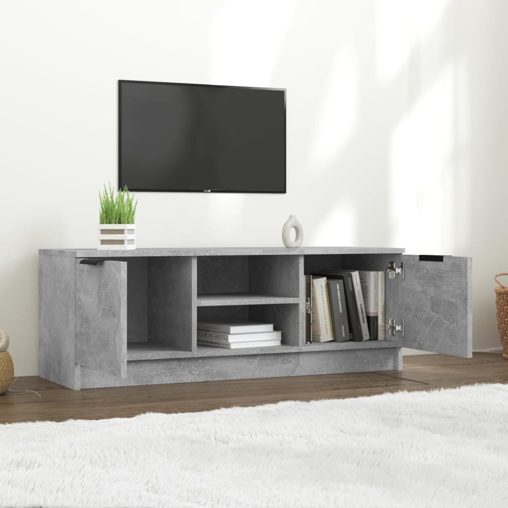 Televizoriaus spintelė, pilka, 102x35x36,5cm, apdirbta mediena kaina ir informacija | TV staliukai | pigu.lt