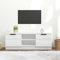 Televizoriaus spintelė, balta, 102x35x36,5cm, mediena, blizgi цена и информация | Тумбы под телевизор | pigu.lt