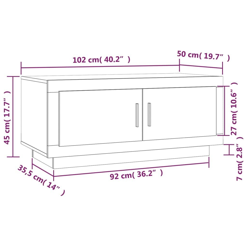 Kavos staliukas, betono pilkas, 102x50x45cm, apdirbta mediena kaina ir informacija | Kavos staliukai | pigu.lt