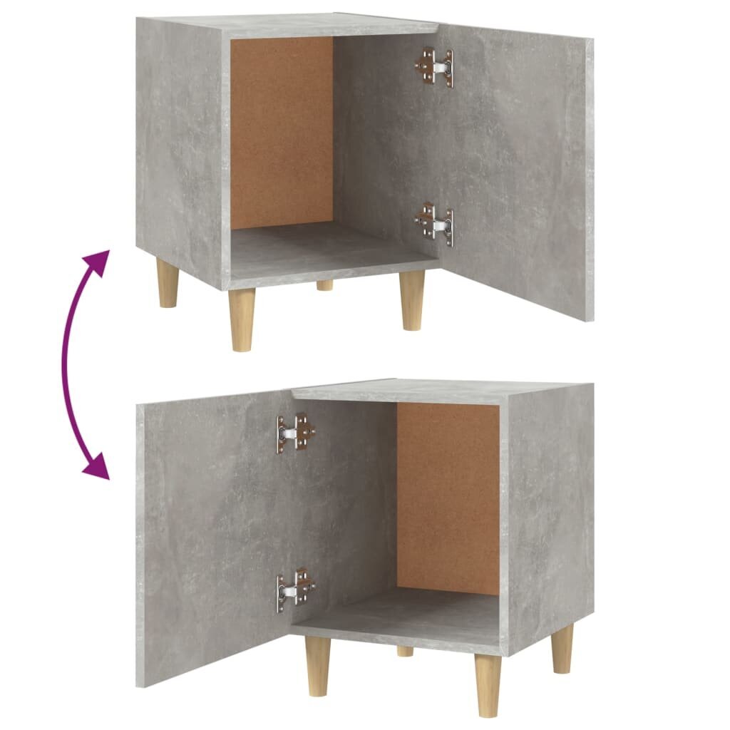Naktinės spintelės, 2vnt., betono pilkos, apdirbta mediena kaina ir informacija | Spintelės prie lovos | pigu.lt