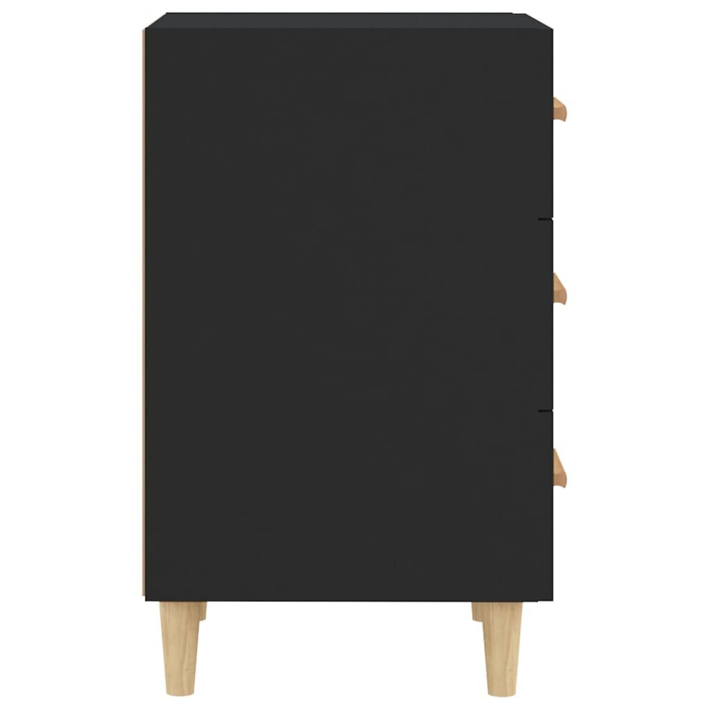 Naktinė spintelė, juodos spalvos, 40x40x66cm, apdirbta mediena цена и информация | Spintelės prie lovos | pigu.lt