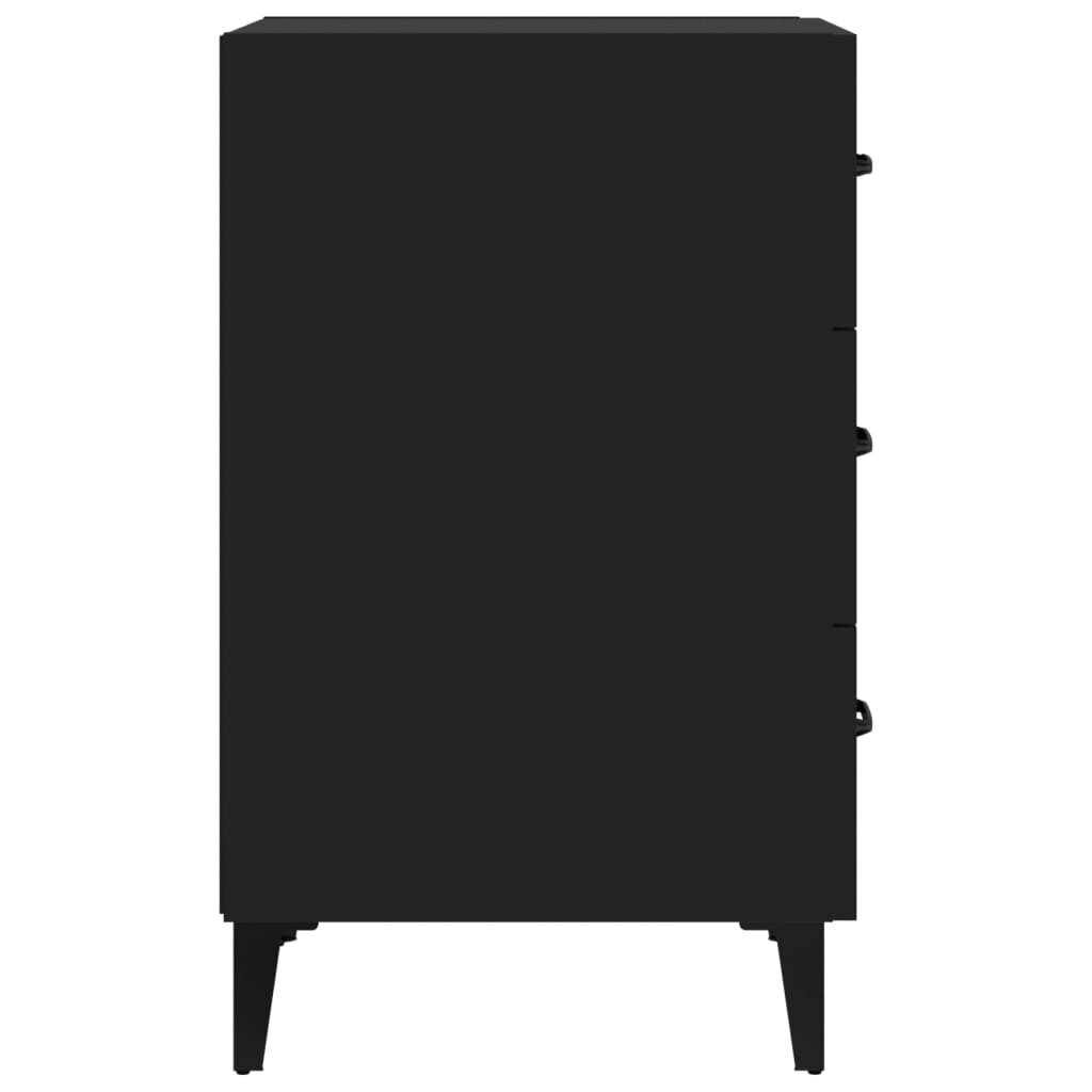 Naktinė spintelė, juodos spalvos, 40x40x66cm, apdirbta mediena kaina ir informacija | Spintelės prie lovos | pigu.lt