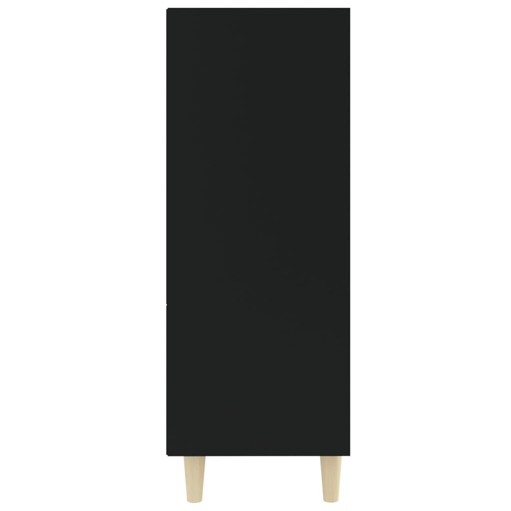 Šoninė spintelė, juoda, 69,5x32,5x90cm, apdirbta mediena kaina ir informacija | Svetainės spintelės | pigu.lt