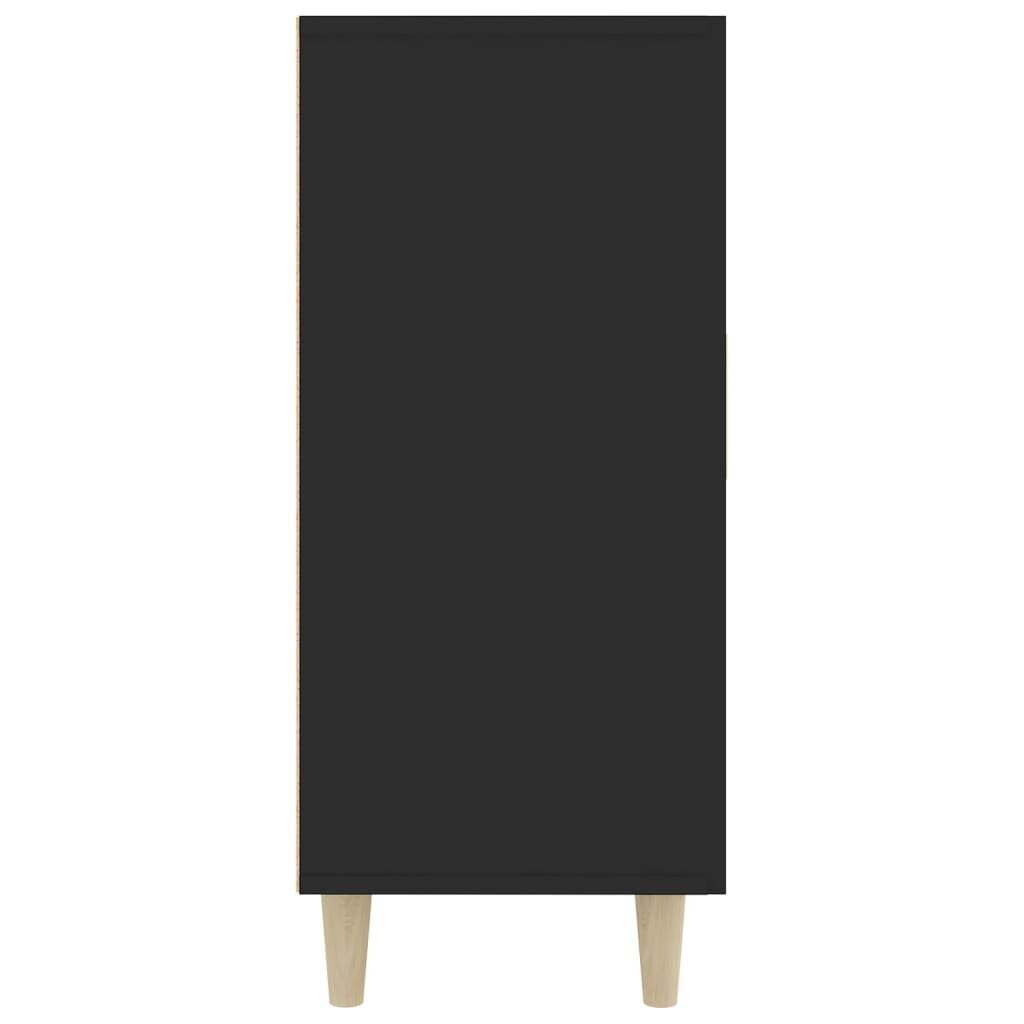 Šoninė spintelė, juodos spalvos, 90x34x80cm, apdirbta mediena kaina ir informacija | Svetainės spintelės | pigu.lt