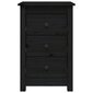 VidaXL Naktinė spintelė, juoda, 40 x 35 x 61,5 cm, pušies medienos masyvas kaina ir informacija | Spintelės prie lovos | pigu.lt