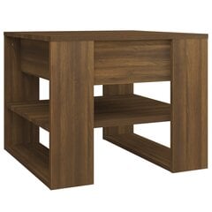 Kavos staliukas, rudas ąžuolo, 55,5x55x45cm, apdirbta mediena kaina ir informacija | Kavos staliukai | pigu.lt