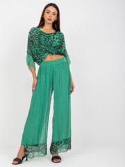 Женские брюки из ткани зеленого цвета цена и информация | Брюки | pigu.lt