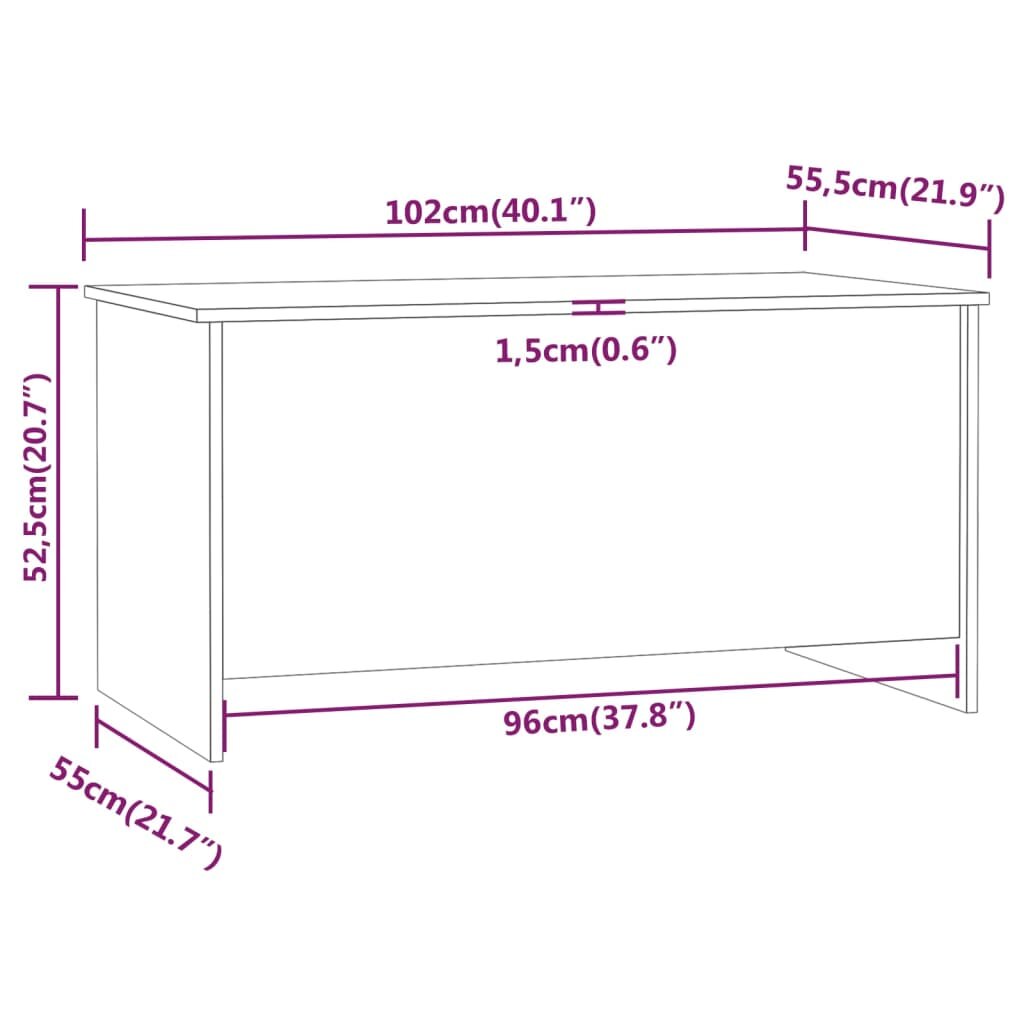 Kavos staliukas, dūminio ąžuolo, 102x55,5x52,5cm, mediena цена и информация | Kavos staliukai | pigu.lt