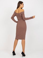 Женское темно-коричневое платье приталенное цена и информация | Платья | pigu.lt