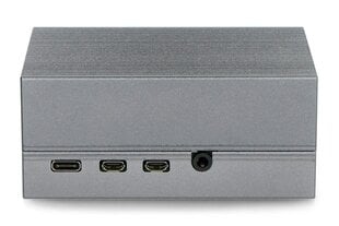Aliumininis dėklas, skirtas Raspberry Pi 4B su ventiliatoriumi - pilkas kaina ir informacija | Atviro kodo elektronika | pigu.lt