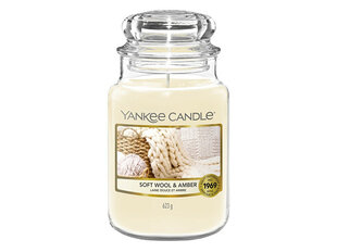 Yankee Candle Aromatinė žvakė Classic didelė Minkšta vilna ir gintaras 623 g цена и информация | Подсвечники, свечи | pigu.lt