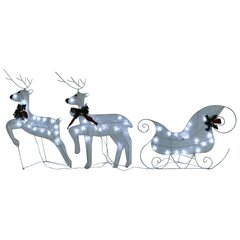 Kalėdų dekoracija elniai ir rogės, 60 LED kaina ir informacija | Kalėdinės dekoracijos | pigu.lt